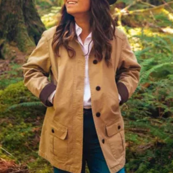 L.L. Bean Women's Adirondack Flannel-Lined Barn Coat in Dark Khaki, Size XS - Picture 12 of 15